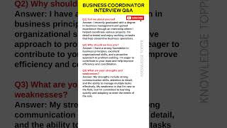 Business Coordinator Interview Questions and Answers  Business Coordinator Job Interview [upl. by Akiam665]