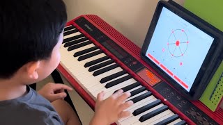 6 years old practicing piano with metronome using Roland Go Keys piano [upl. by Loise]