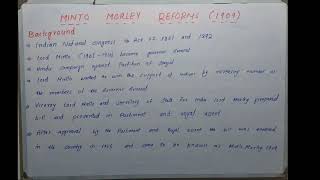 Minto Morley Reforms 1909Minto Morley reforms in Urdu [upl. by Feola]