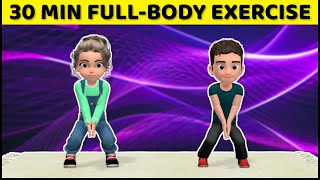 30MINUTE FULLBODY EXERCISE FOR KIDS Get Ready To Burn Calories [upl. by Annahaj]