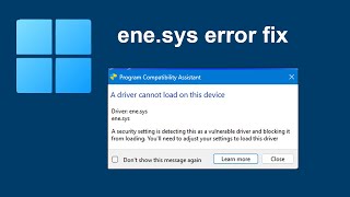 A driver cannot load on this device enesys  Windows 11 [upl. by Missie526]