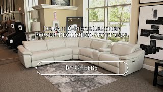 Cheers Denali 6 Piece Leather Power Reclining Sectional 2060985 [upl. by Ilagam]