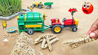 Tractor making wheat A to Z process science projectdiy tractor home made wheat thresher machine [upl. by Sigismund]