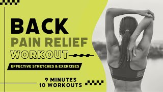 9Minute Back Pain Relief Workout  Effective Stretches amp Exercises for Lower Back Pain [upl. by Ahsienal]