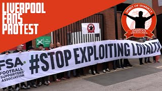 Stop Exploiting Loyalty  Liverpool fans protest at Premier League prices [upl. by Ahsieki]