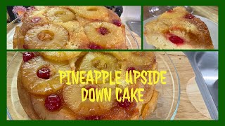 What Happened When I Made A Box Cake In A Cast Iron Skillet OLD SCHOOL PINEAPPLE UPSIDE DOWN CAKE [upl. by Duwad]