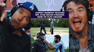 Team India Cricket Star ‪Jasprit Bumrah‬ Teaches NFL Star Micah Parsons to Play Cricket REACTION [upl. by Sirois]