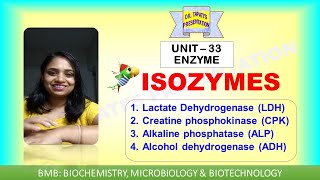 Isozymes or Isoenzymes  Regulation of Enzyme  LDH CPK ALP amp ADH  Enzyme 33 [upl. by Arta989]