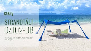 SoBuy丨Strandtält丨Solsegel丨Solskydd för camping丨Strandkapell丨Strandskal丨Skuggsegel丨OZT02DB [upl. by Ayikat]