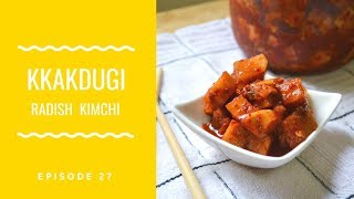 KIMCHI Recipe How To Make Kkakdugi Korean Radish Kimchi [upl. by Ahsinit]