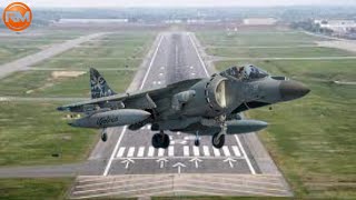 Flight Ops AV 8B Harrier II Vertical TakeoffLanding and Fly Across The Air [upl. by Lehcyar376]