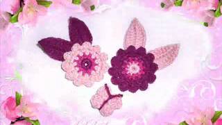 Häkelblumen Häkelblätter Schmetterlinge Crochet Handarbeit häkeln [upl. by Melvin743]