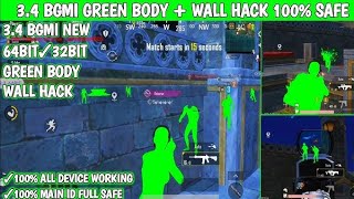 Bgmi 34 Green Skin Wall Hack  100 Full Main Id Safe  WhatsApp 9917873664 [upl. by Ogeid101]