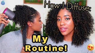 💨How I Diffuse for Definition AND Stretched Curls My Wash amp Go Routine natural hair shrinkage [upl. by Bodi]