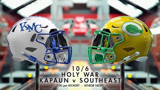 2023 HOLY WAR KMC Football vs Bishop Carroll [upl. by Eisnyl562]