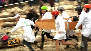 COFFIN RACES at Frozen Dead Guy Days  from AMERICAS MOST UNUSUAL FESTIVALS on PBS [upl. by Okomot]