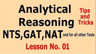 Analytical Reasoning Tips and Tricks  How to solve Analytical Reasoning Questions Lesson No 01 [upl. by Zetram]