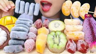 ASMR FROZEN FRUITS  FROZEN STRAWBERRY BLACK SAPPHIRE GRAPE KIWI GOLD DRAGON FRUIT  BUAH BEKU [upl. by Salohcin693]