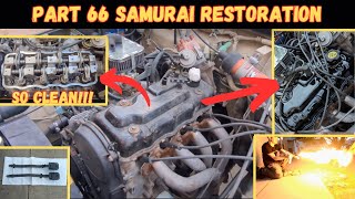 Suzuki Samurai Part 66 Recondition Valve Cover amp Seat Belts 7 DIY Flame Thrower SJ410 SJ413 Jimny [upl. by Hnaht]