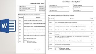 question paper setting in ms word [upl. by Kohn817]