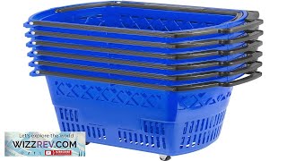 VEVOR 6PCS Shopping Carts Blue Shopping Baskets with Handles Plastic Rolling Shopping Review [upl. by Gertie]