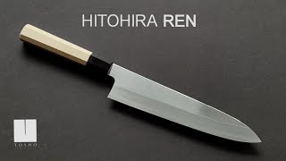 Hitohira Kikuchiyo Ren White 2 Gyuto 240mm Ho Wood Handle [upl. by Correna]