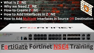 How to Create ZONE in FortiGate Fortinet Firewall  Fortinet NSE4 Training [upl. by Dorothee5]