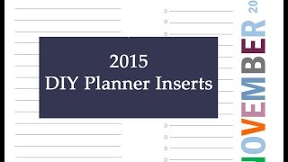 2015 Planner Inserts for Franklin Covey and Filofax [upl. by Crescin]