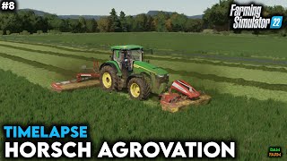 Mowing grass baling amp wrapping bales  FS22 Timelapse Horsch AgroVation  8 [upl. by Ettelloc]