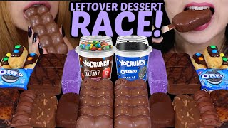 ASMR LEFTOVER DESSERT RACE MampMS OREO CRUNCH CUPS MINI MAGNUM ICE CREAM BUBBLY CHOCOLATE FERRERO [upl. by Rainah]