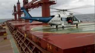 Pilot transfer from ship using helicopter [upl. by Ojiram]