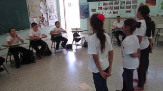 Students learning Arawak Taino Estudiantes aprendiendo arahuaco taino [upl. by Kemble]