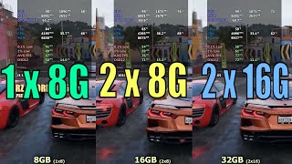 32GB vs 16GB vs 8GB RAM GTX 1650 i3 10105 [upl. by Odravde]