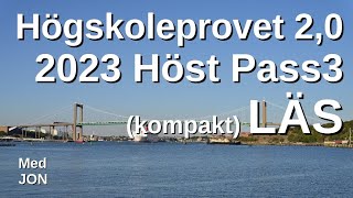 Högskoleprovet 20 2023 Höst pass3 LÄS Lösningar med Jon [upl. by Rowland62]