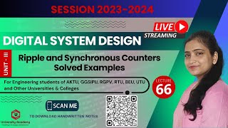 DSD66 Ripple and Synchronous Counters Solved Examples [upl. by Baggott]