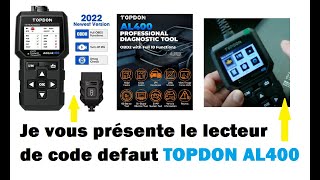 Présentation Topdon Artilink 400 OBD 2 Scanner Diagnostic code defaut [upl. by Mathia]