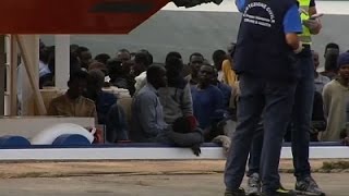 Raw Rescued Migrants Brought to Italy Ports [upl. by Nollad]