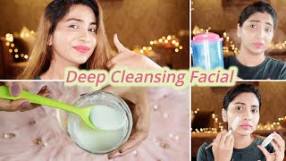 Homemade Deep Cleansing Facial For Pimples blackheads  Get Clean Clear Smooth Glowing Skin At Aome [upl. by Ahtnammas]