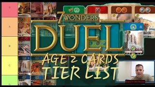 2023 Age 2 Card Tier List  7 Wonders Duel Board Game [upl. by Ileak]