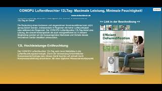 CONOPU Luftentfeuchter 12LTag Maximale Leistung Minimale Feuchtigkeit [upl. by Abijah846]