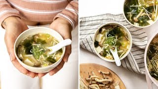 Vegan Miso Soup Recipe  Easy  GutHealthy [upl. by Atelahs]