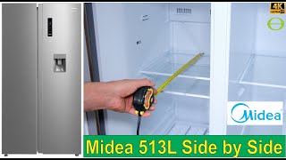 Midea 513L Inverter Side by Side refrigerator  HC689WEN  walk around and features  LCD menu [upl. by Karlens]