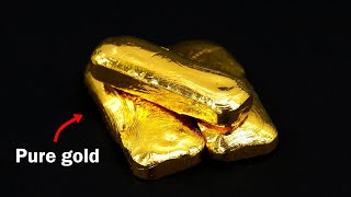 Turning old jewelry into pure gold bars [upl. by Seftton]