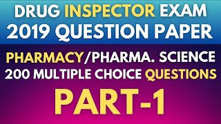 Drug Inspector 2019 Question Paper  Part1 TNPSC [upl. by Ful]