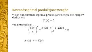 S2  Modeller  Grensekostnad og grenseinntekt [upl. by Julia]