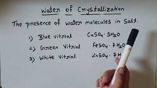 What is water of crystallisation  water of crystallisation class 10th [upl. by Qidas]