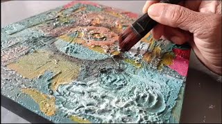 Mastering ABSTRACT TEXTURE Painting ACRYLIC Techniques on canvas Tutorial [upl. by Ocin]