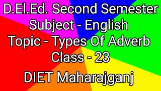 DElEd Second Semester English Class  23  Types Of Adverb  Simple Interrogative and Relative [upl. by Edd362]