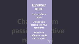 Participatory Culture  60 Second Sociology Media [upl. by Tisdale858]