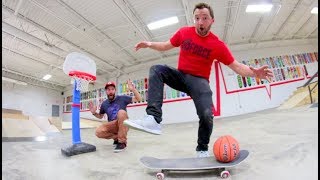 GAME OF BASKETBALL TRICK SHOTS  Andy VS Brian [upl. by Abebi]